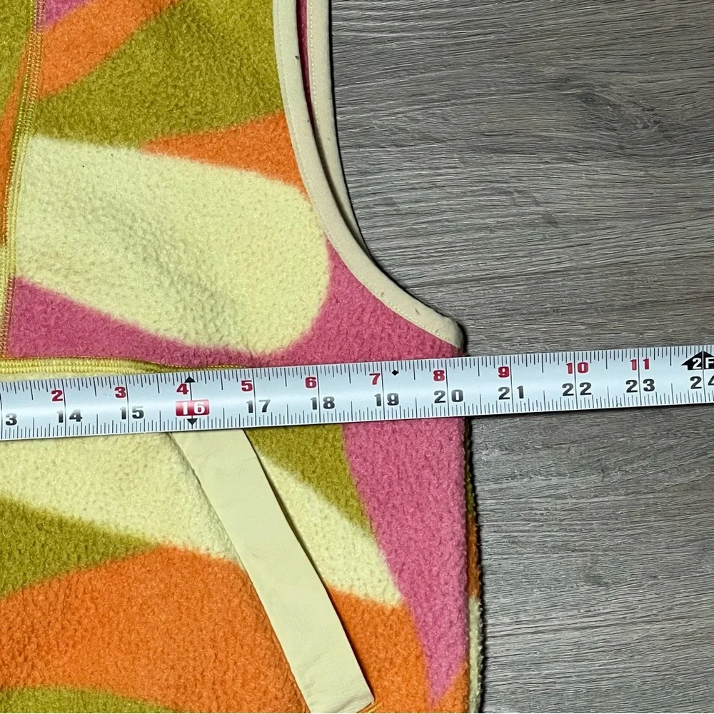 Toad & Co Medium Campo Fleece Vest Pink Green Half Zip Pockets Hike Outdoor Gorp - Picture 6 of 7